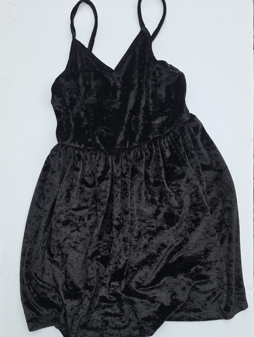 Halloween Black Velvet Spaghetti-Strap Kids Dress